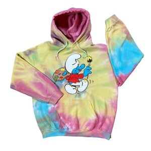 Artistic Smurf Tie Dye Peyo Hoodie Sweatshirt